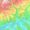 Mapa topográfico Waldshut-Tiengen, altitud, relieve