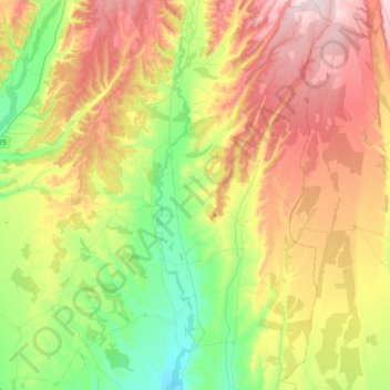 Mapa topográfico Cea, altitud, relieve