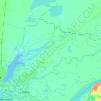 Mapa topográfico Municipio de Arroyo Leyes, altitud, relieve
