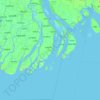 Mapa topográfico ভোলা জেলা, altitud, relieve