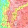 Mapa topográfico Valle de Aburrá, altitud, relieve