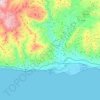 Mapa topográfico Adra, altitud, relieve