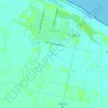 Mapa topográfico Atalaya, altitud, relieve