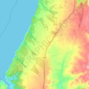 Mapa topográfico Rogil, altitud, relieve