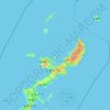 Mapa topográfico 国頭郡, altitud, relieve