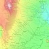 Mapa topográfico Gatanga, altitud, relieve