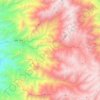 Mapa topográfico Pamparomás, altitud, relieve