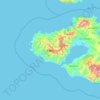 Mapa topográfico Λέσβος, altitud, relieve