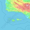 Mapa topográfico Condado de Santa Bárbara, altitud, relieve