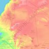 Mapa topográfico Mauritania, altitud, relieve