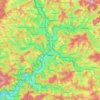Mapa topográfico Siegen, altitud, relieve