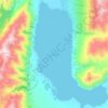 Mapa topográfico Lake Ohau, altitud, relieve