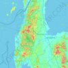 Mapa topográfico Provincia de Surat Thani, altitud, relieve