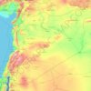 Mapa topográfico Siria, altitud, relieve