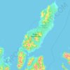 Mapa topográfico Andøya, altitud, relieve