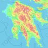 Mapa topográfico Peloponeso, altitud, relieve