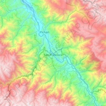 Mapa topográfico Kimbiri, altitud, relieve