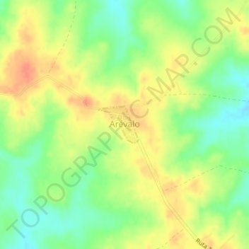 Mapa topográfico Arévalo, altitud, relieve