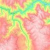Mapa topográfico Acoria, altitud, relieve