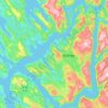 Mapa topográfico Osterøy, altitud, relieve