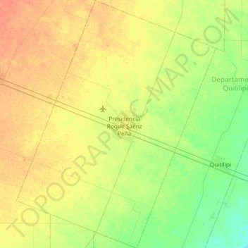 Mapa topogr fico Municipio de Presidencia Roque S enz pe a