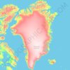 Mapa topográfico Groenlandia, altitud, relieve