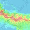 Mapa topográfico Ngäbe-Buglé, altitud, relieve