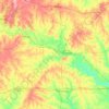 Mapa topográfico Fayette County, altitud, relieve