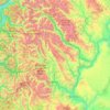 Mapa topográfico Chelan County, altitud, relieve