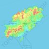 Mapa topográfico Eivissa, altitud, relieve