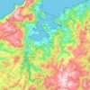 Mapa topográfico Ortigueira, altitud, relieve