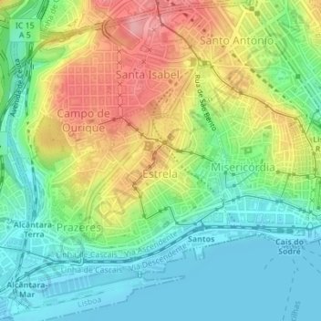 Mapa topográfico Lapa, altitud, relieve