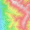 Mapa topográfico Cazaux-Fréchet-Anéran-Camors, altitud, relieve