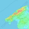 Mapa topográfico Sierra de Tramontana, altitud, relieve