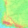 Mapa topográfico Provincia de Nakhon Ratchasima, altitud, relieve