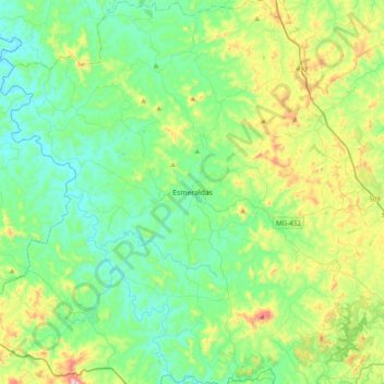 Mapa topográfico Esmeraldas, altitud, relieve