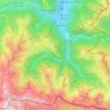 Mapa topográfico Bagnères-de-Luchon, altitud, relieve
