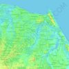 Mapa topográfico Fortaleza, altitud, relieve