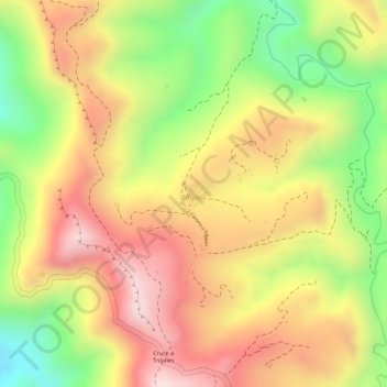 Mapa topográfico Trigales, altitud, relieve