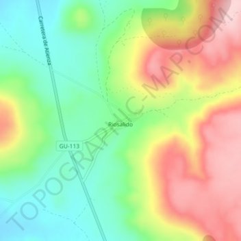 Mapa topográfico Riosalido, altitud, relieve