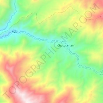 Mapa topográfico Río Tala, altitud, relieve