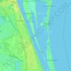 Mapa topográfico Merritt Island, altitud, relieve