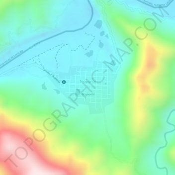 Mapa topográfico Teoponte, altitud, relieve