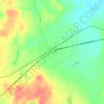 Mapa topográfico Murchison, altitud, relieve