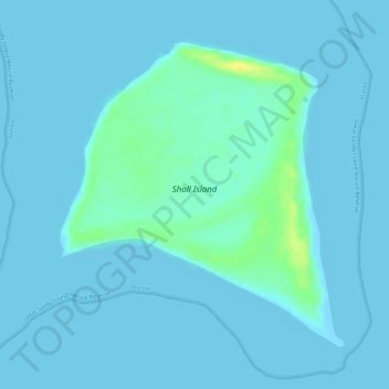 Mapa topográfico Sholl Island, altitud, relieve