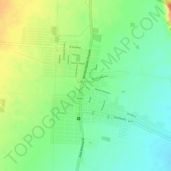 Mapa topográfico La Merced, altitud, relieve