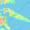 Mapa topográfico Isla Tranqui, altitud, relieve