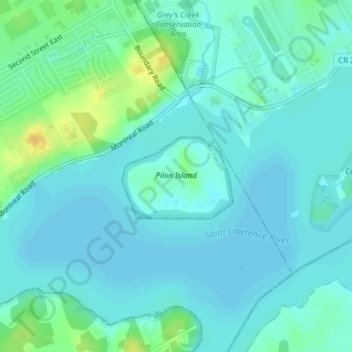 Mapa topográfico Pilon Island, altitud, relieve