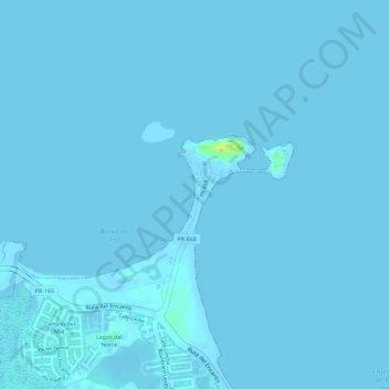 Mapa topográfico Punta Salinas, altitud, relieve