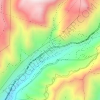 Mapa topográfico Urujara, altitud, relieve